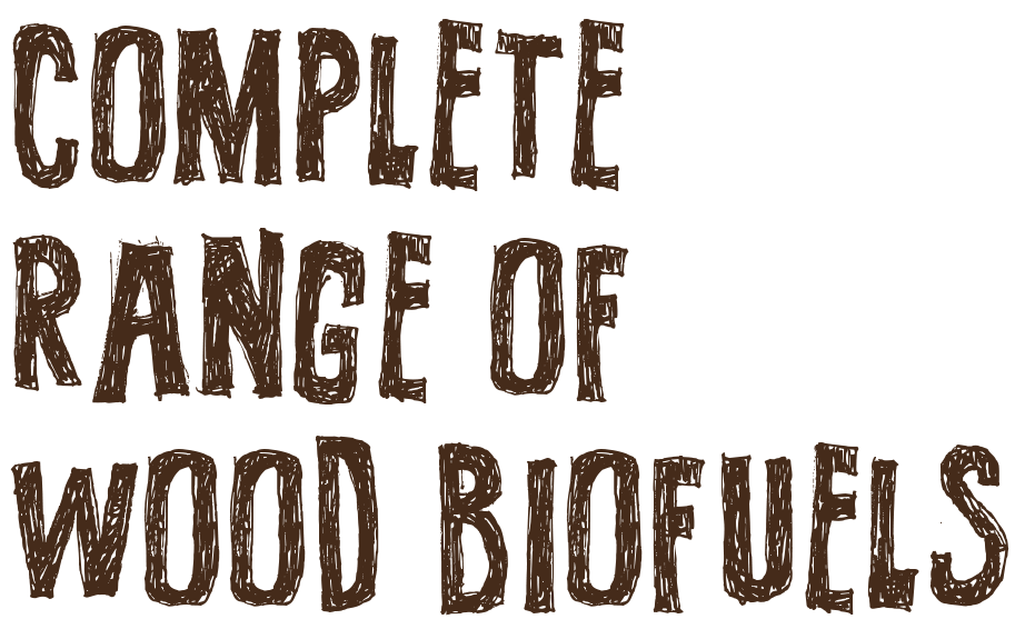 la linea completa di biocombustibili in legno