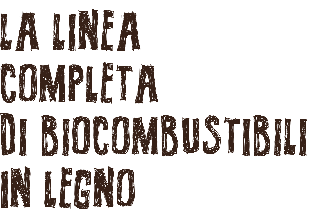 la linea completa di biocombustibili in legno